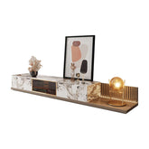Extendable modern TV stand with storage drawers, fits TVs up to 85 inches